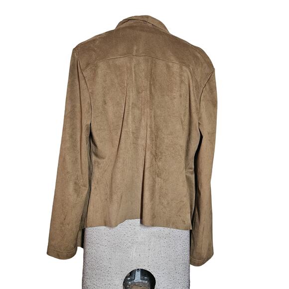 Bagatelle Vegan Faux Suede Open Front Jacket Size Medium - Picture 2 of 4